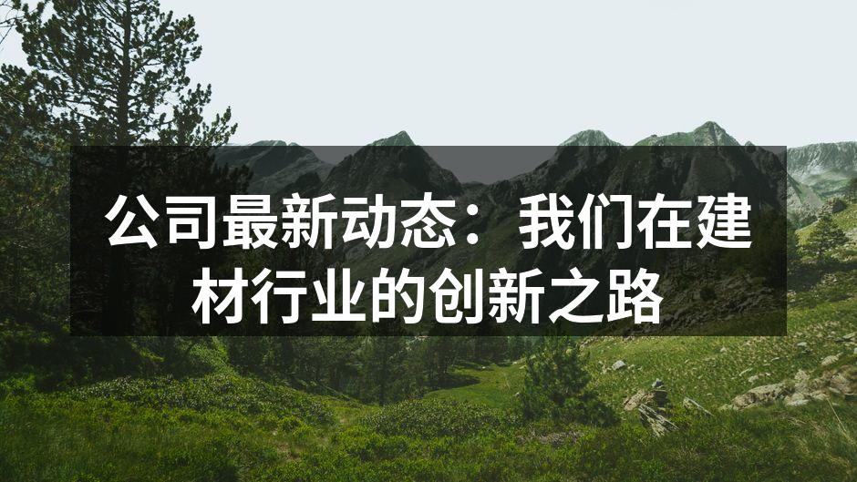 公司最新动态：我们在建材行业的创新之路