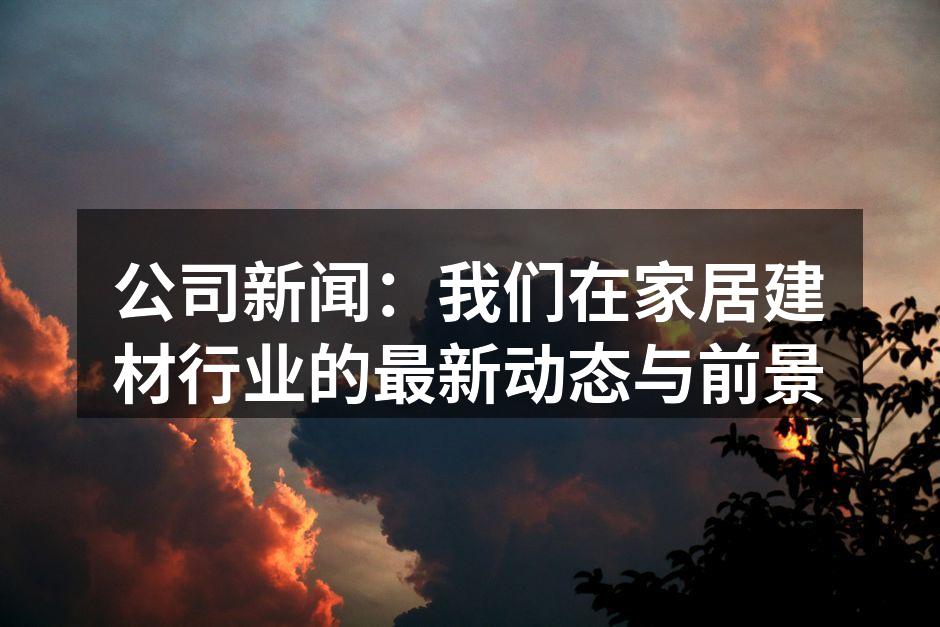 公司新闻：我们在家居建材行业的最新动态与前景