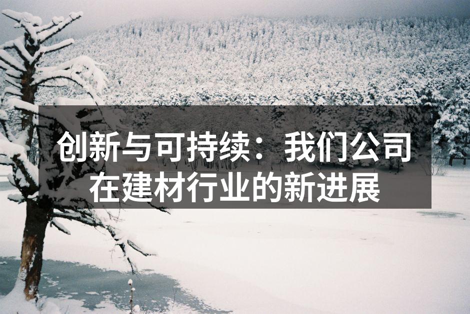 创新与可持续：我们公司在建材行业的新进展